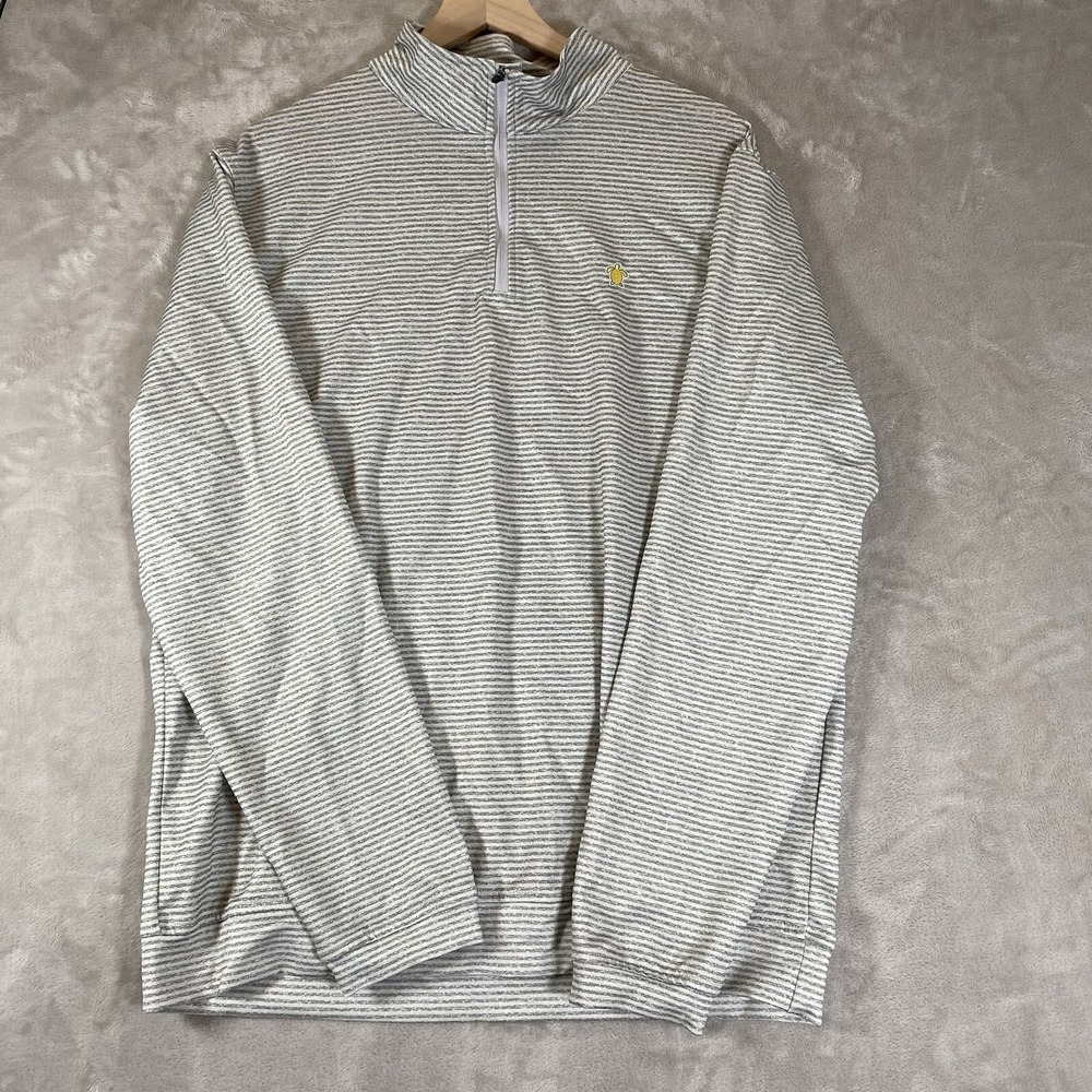 Simply Southern Sweater Mens Large Quarter Zip Pullover Long Sleeve Stripe